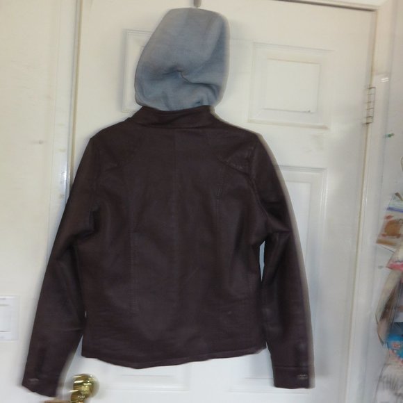 Jou Jou Fitted Vegan Leather Jacket size xl. - Picture 12 of 15